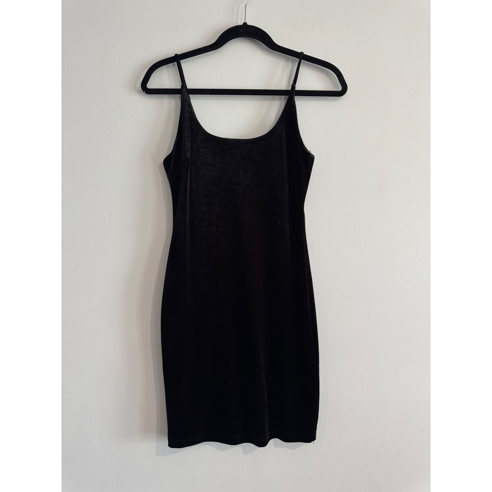 Akira Velvet‎ Bodycon Mini Dress Women Size M Black Spaghetti Strap